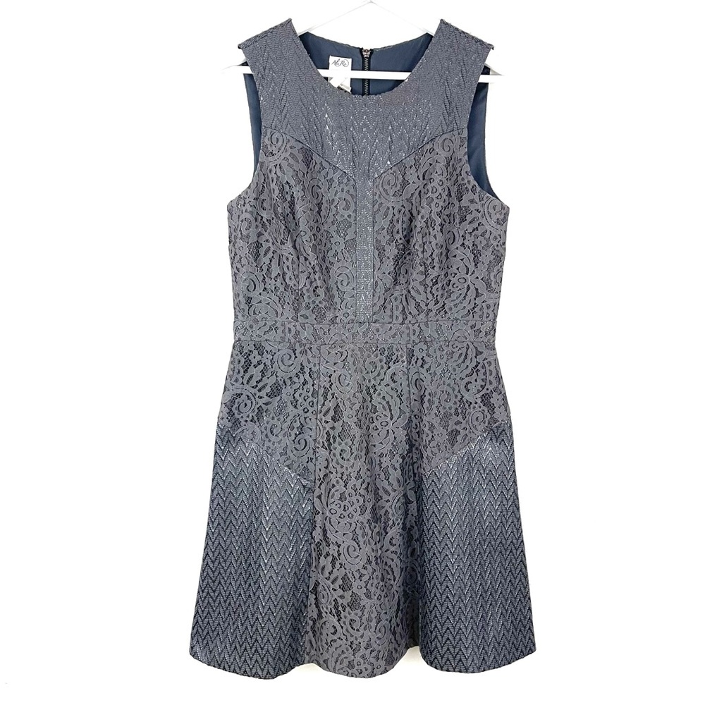 ALI RO Lace Metallic Fit Flare Cocktail Dress